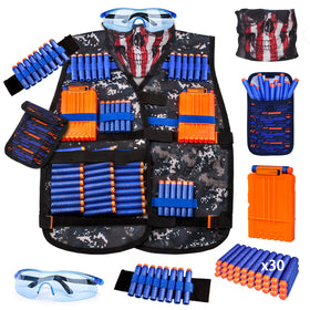 KKONES kids tactical vest with darts for action-packed Nerf play