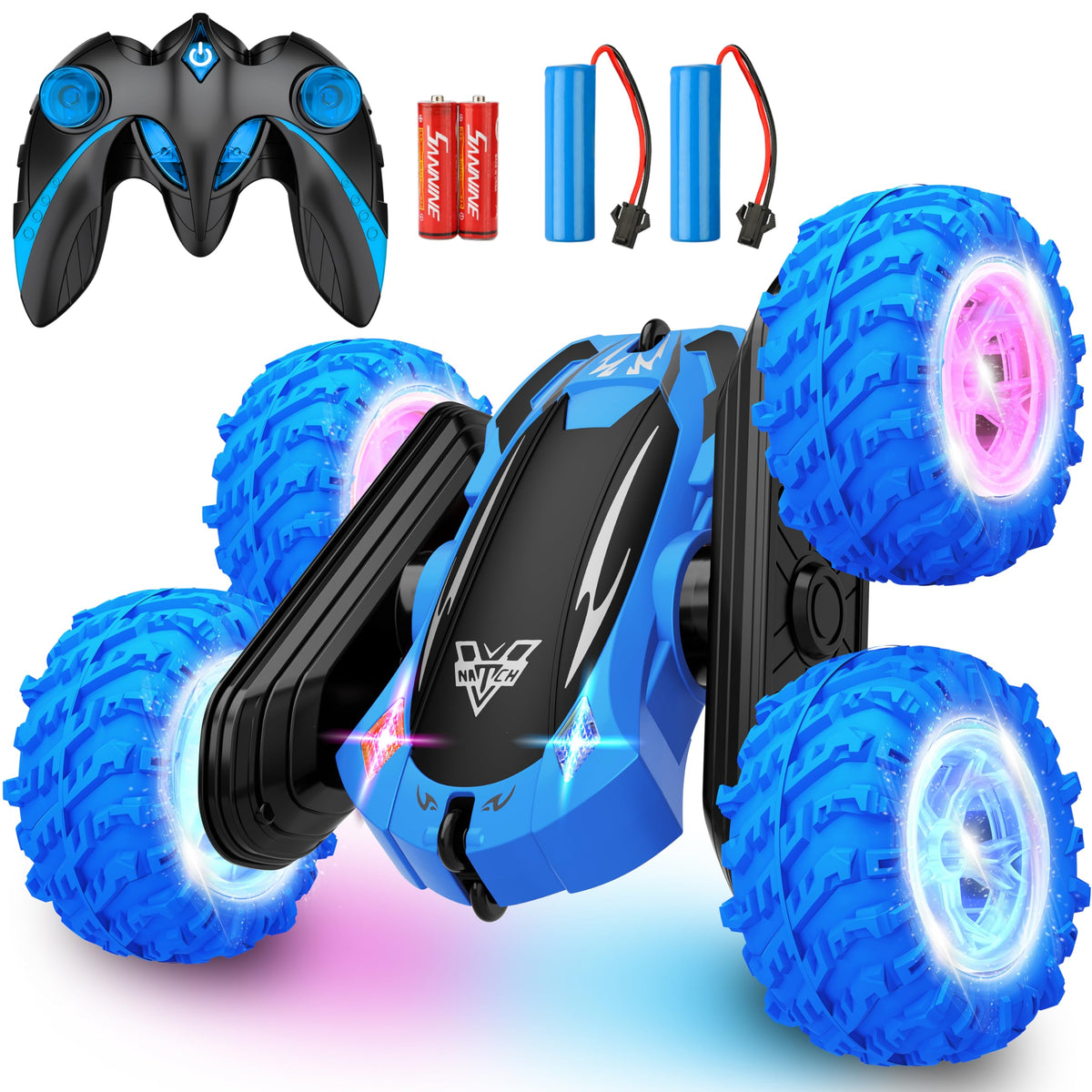KKONES remote control car front view with blue shell for engaging play