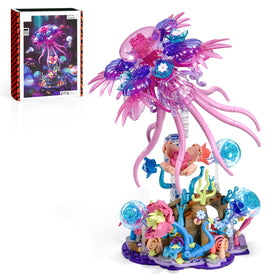 KKQ Jellyfish building set base frame creates an ocean scene for home display.