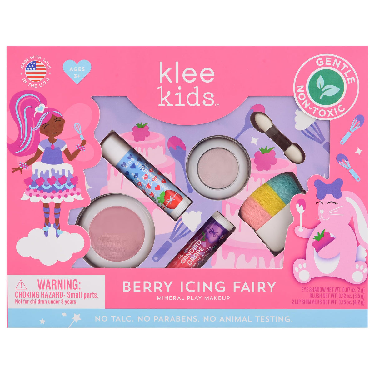 Klee Naturals Luna Star Kids pink eye shadow adds soft color for playful make-believe