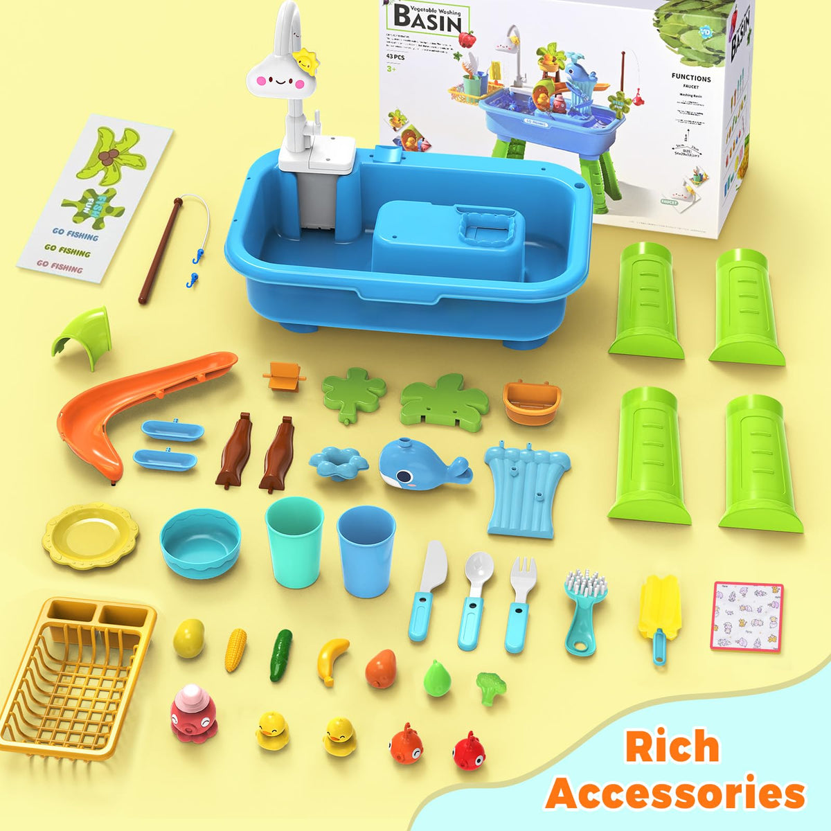 Kleikyerel water table pretend vegetables set for imaginative meal prep.