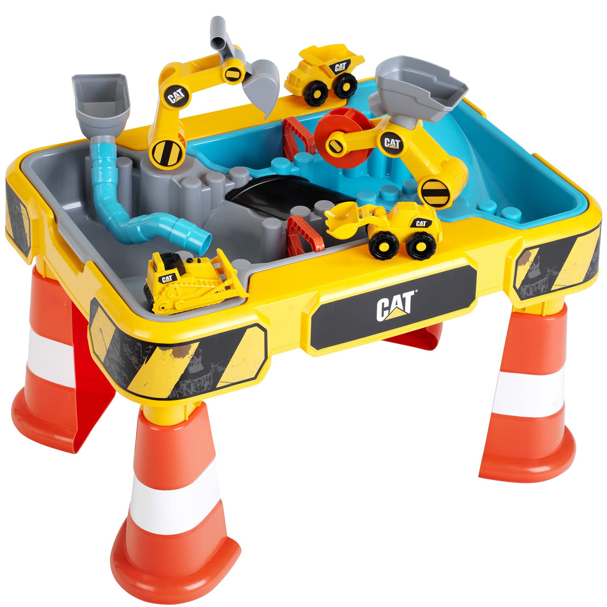 Klein CAT sand and water table with dual basins and wheel excavator boosts imaginative outdoor play.