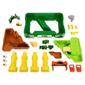 Klein John Deere sand play basin supports tactile exploration