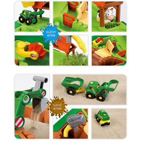 Klein John Deere tractor and equipment close-up for hands-on role play