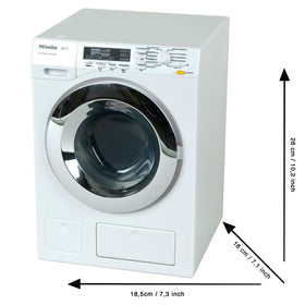 Klein Theo Miele washing spin drum captures motion during pretend washing.