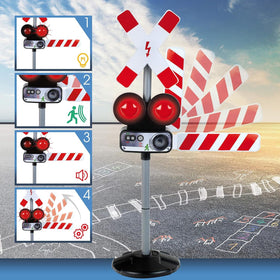 Klein Theo movable barrier action mirrors real crossing behavior for kids.