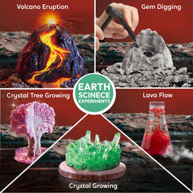 Klever Kits Crystal Growth setup with shimmering crystals for home STEM learning