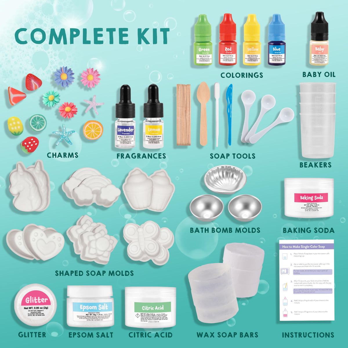 Klever Kits color and scent swatches for vibrant bath creations