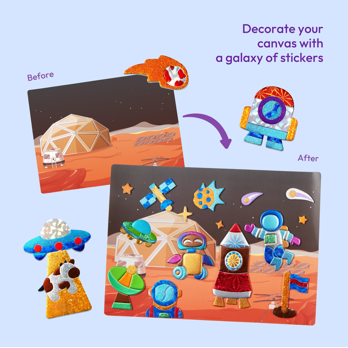 Klever Kits cosmic picture canvases Space scenes ready for vibrant foil art