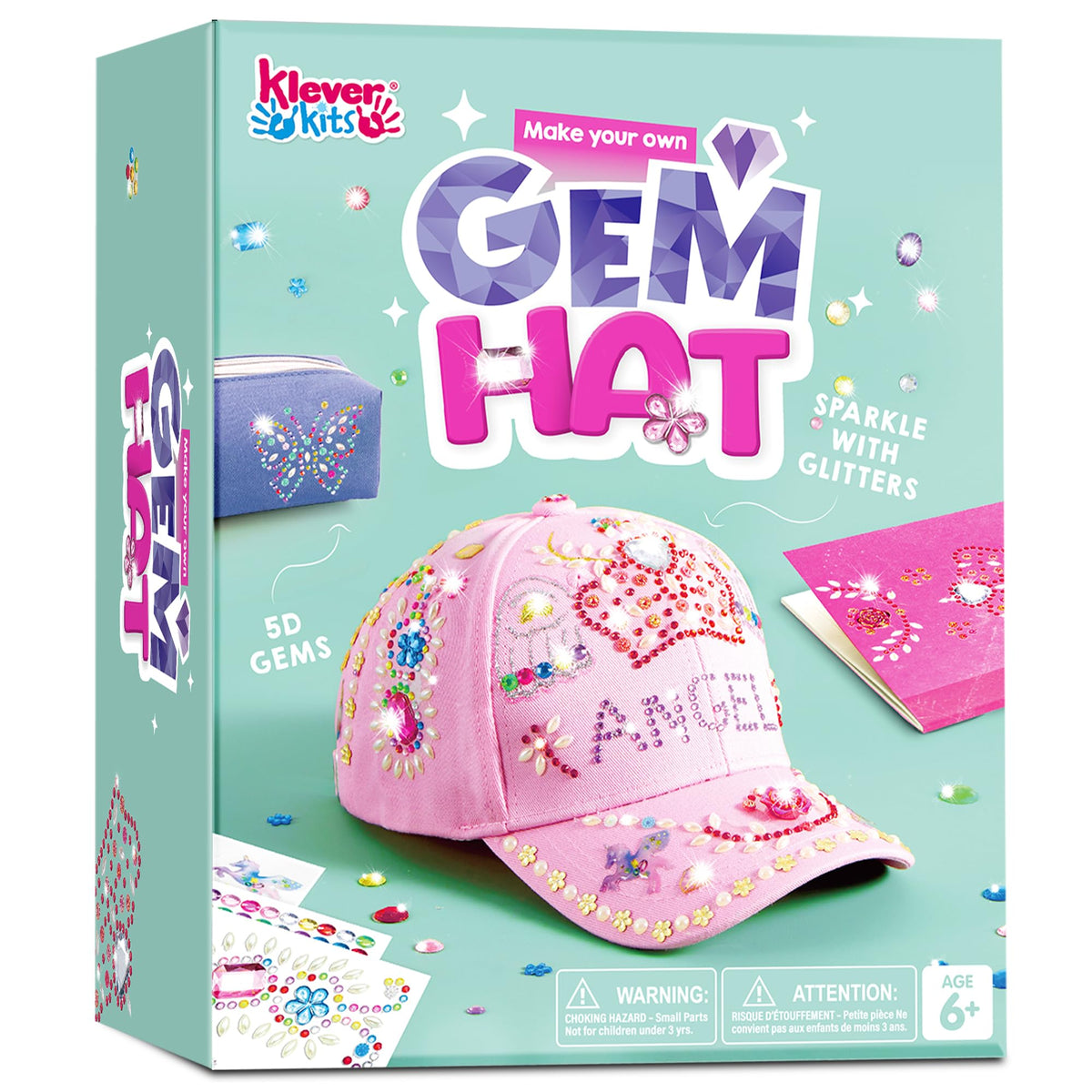 Klever Kits decorate-your-own-baseball-cap with gems for creative style