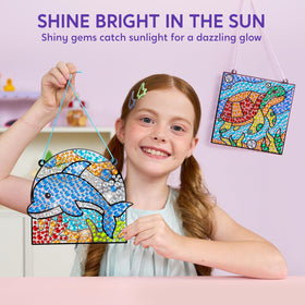 Klever Kits Diamond Art Kids Beach View Circle window art brightens rooms