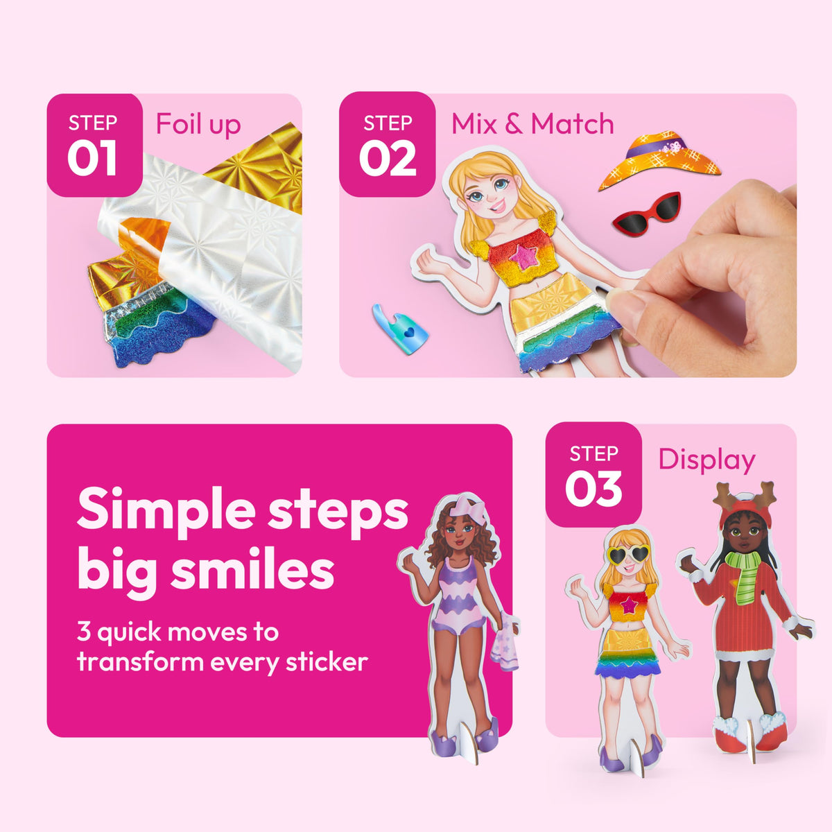 Klever Kits display box and stands showcase favorite looks in a mini fashion show