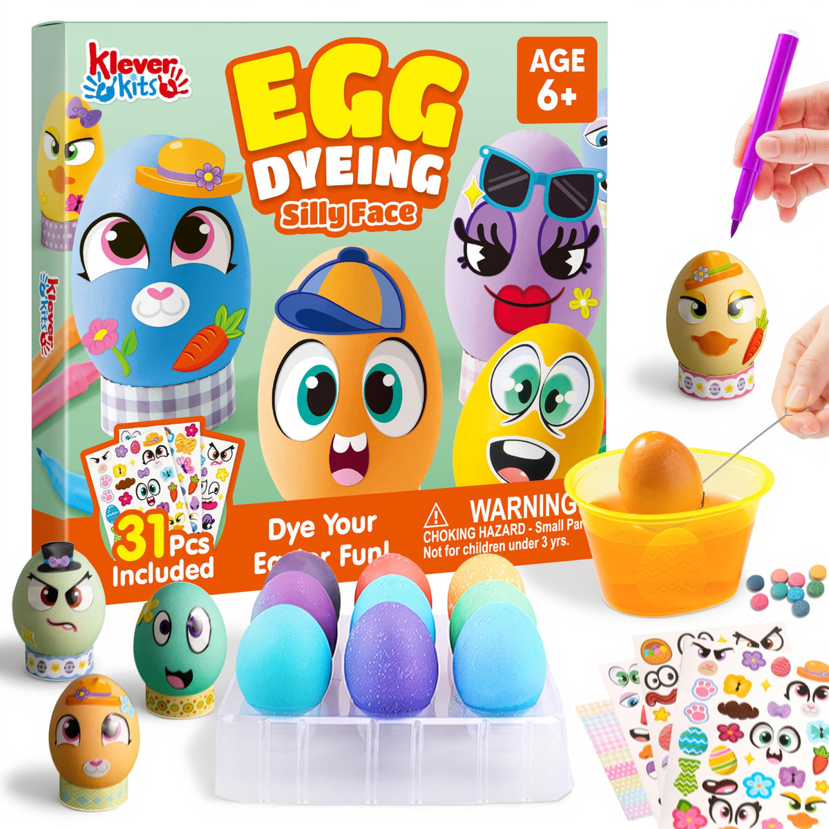 Klever Kits Easter egg dye tablets for vibrant decorating and color variety