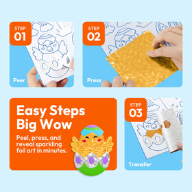 Klever Kits Easter Foil Art Kit arts and crafts bundle boosts fine motor skills through careful placing.