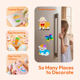 Klever Kits Easter Foil Art Kit mess-free setup keeps tables clean while crafting.