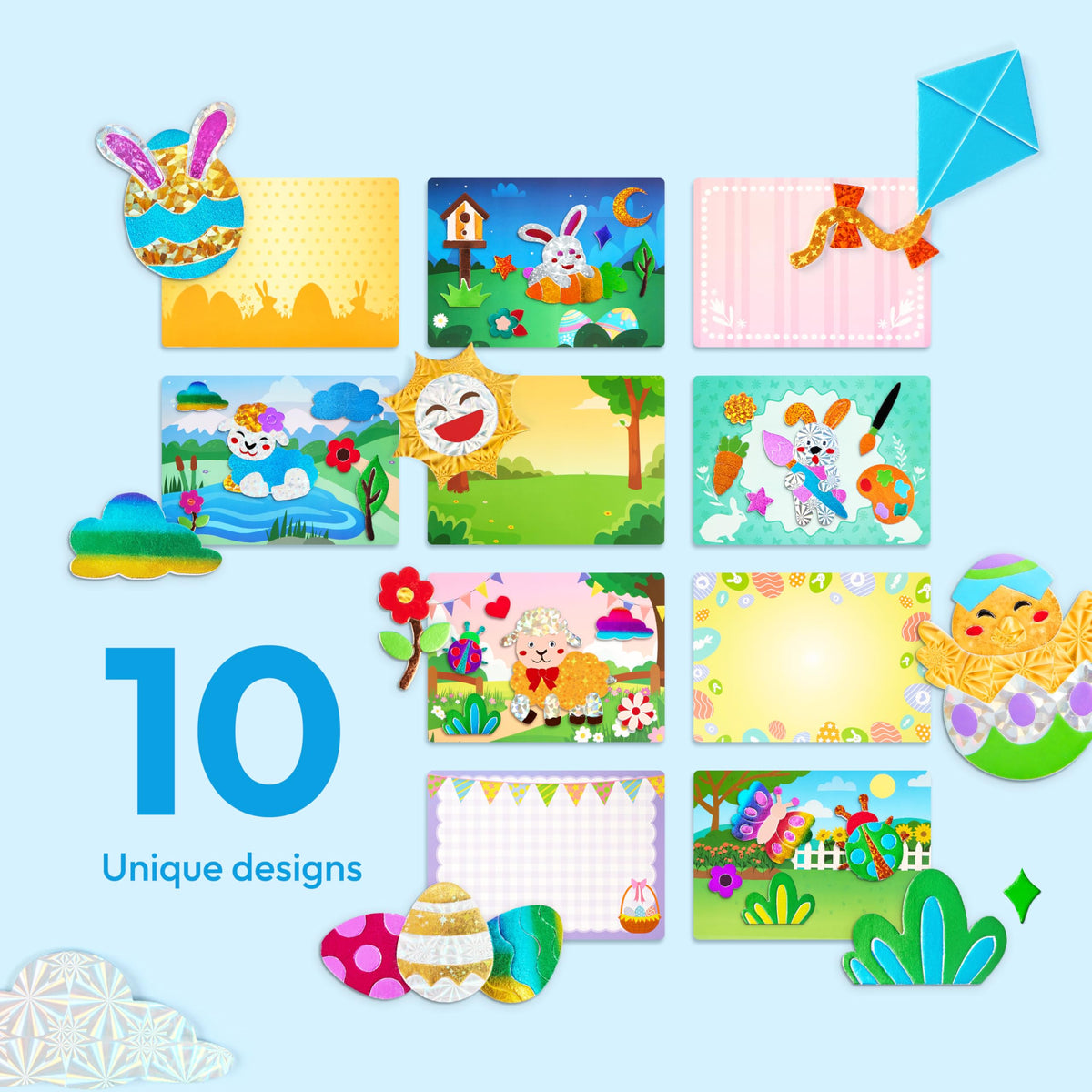 Klever Kits Easter Foil Art Kit travel toy helps kids stay entertained during trips.