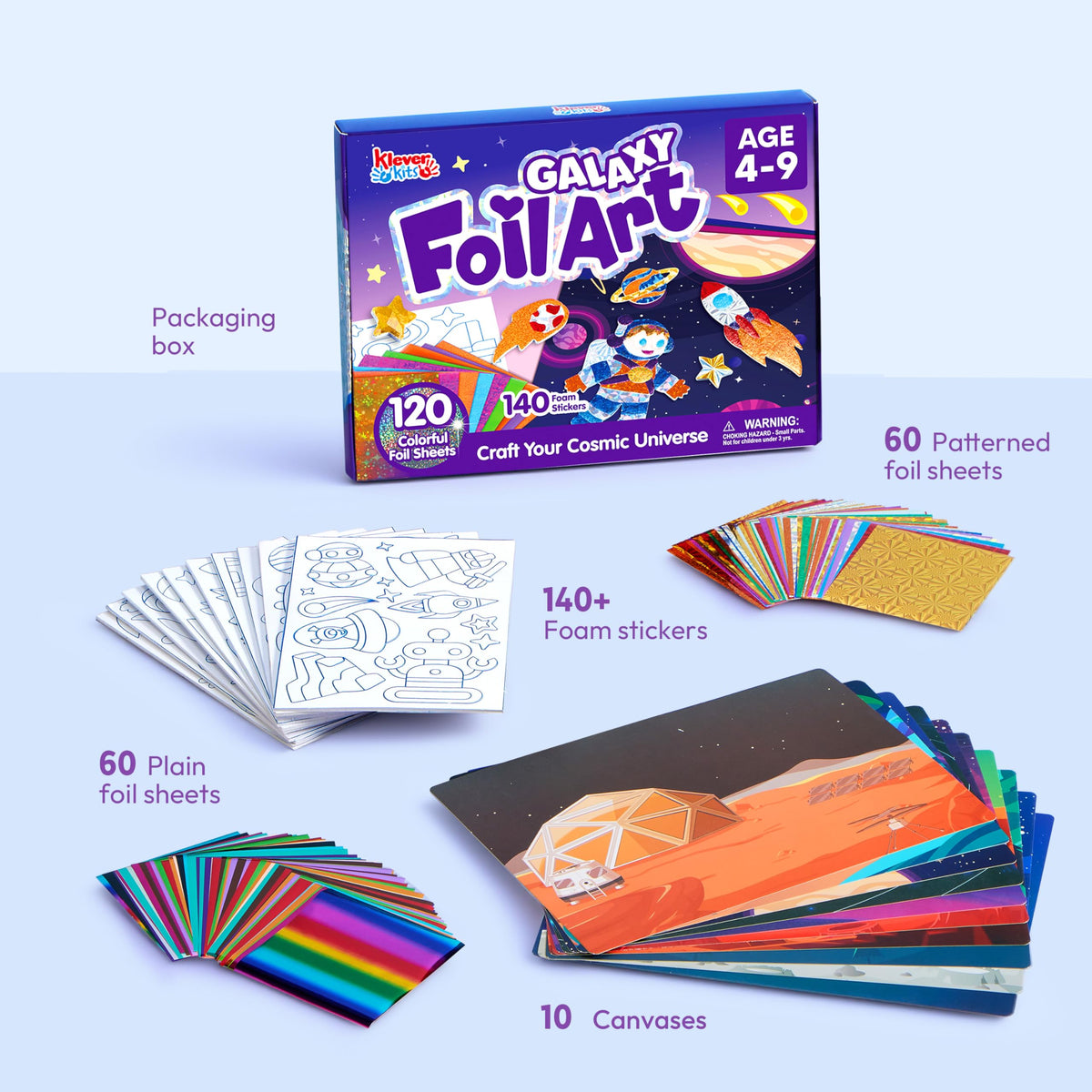 Klever Kits foam stickers Astronauts and planets for tactile imaginative crafts