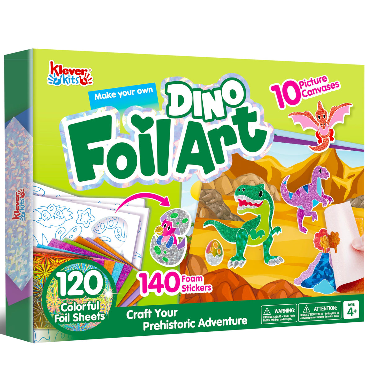 Klever Kits foil art kit animal scenes canvas pages for creative play