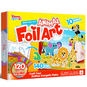 Klever Kits foil art kit dinosaur scene canvases for imaginative play