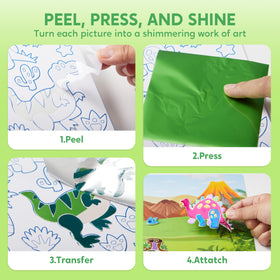 Klever Kits dinosaur foil stickers spark imaginative play