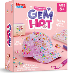 Klever Kits Gem Hat Kit: purple baseball cap ready for creative decorating, ideal for kids crafts.
