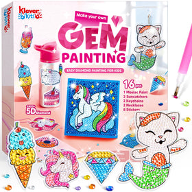 Klever Kits gem painting unicorn—sparkling design with no glue needed.