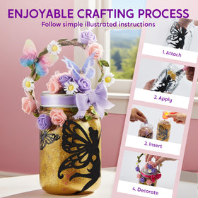 Klever Kits JOVA decorative flowers enhance fairy jar aesthetics.