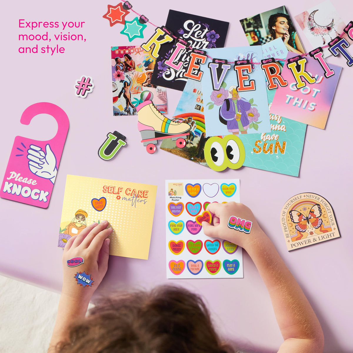 Klever Kits JOVA door-handle signs for playful room reminders