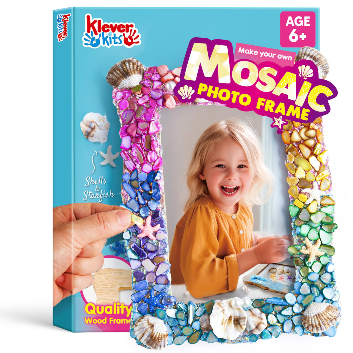 Klever Kits JOVA frame and mosaic setup for easy, mess-free crafting.