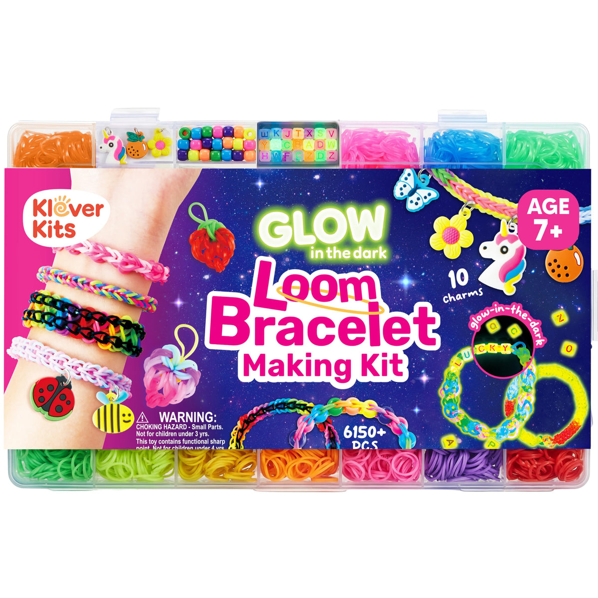 Klever Kits JOVA glow rubber-band bracelet kit for day and night play