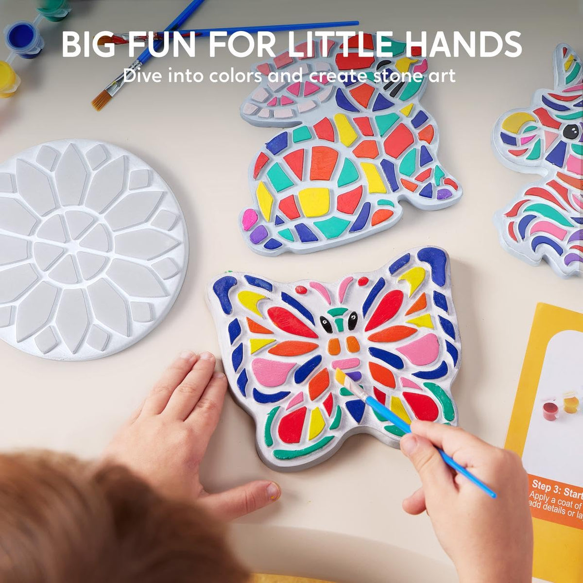 Klever Kits JOVA bunny paint stepping stone enhancing whimsical garden display and storytelling