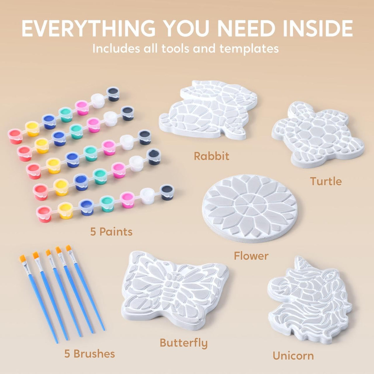 Klever Kits JOVA sunflower paint stepping stone bringing sunny color to outdoor decor