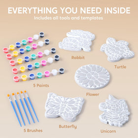 Klever Kits JOVA sunflower paint stepping stone bringing sunny color to outdoor decor