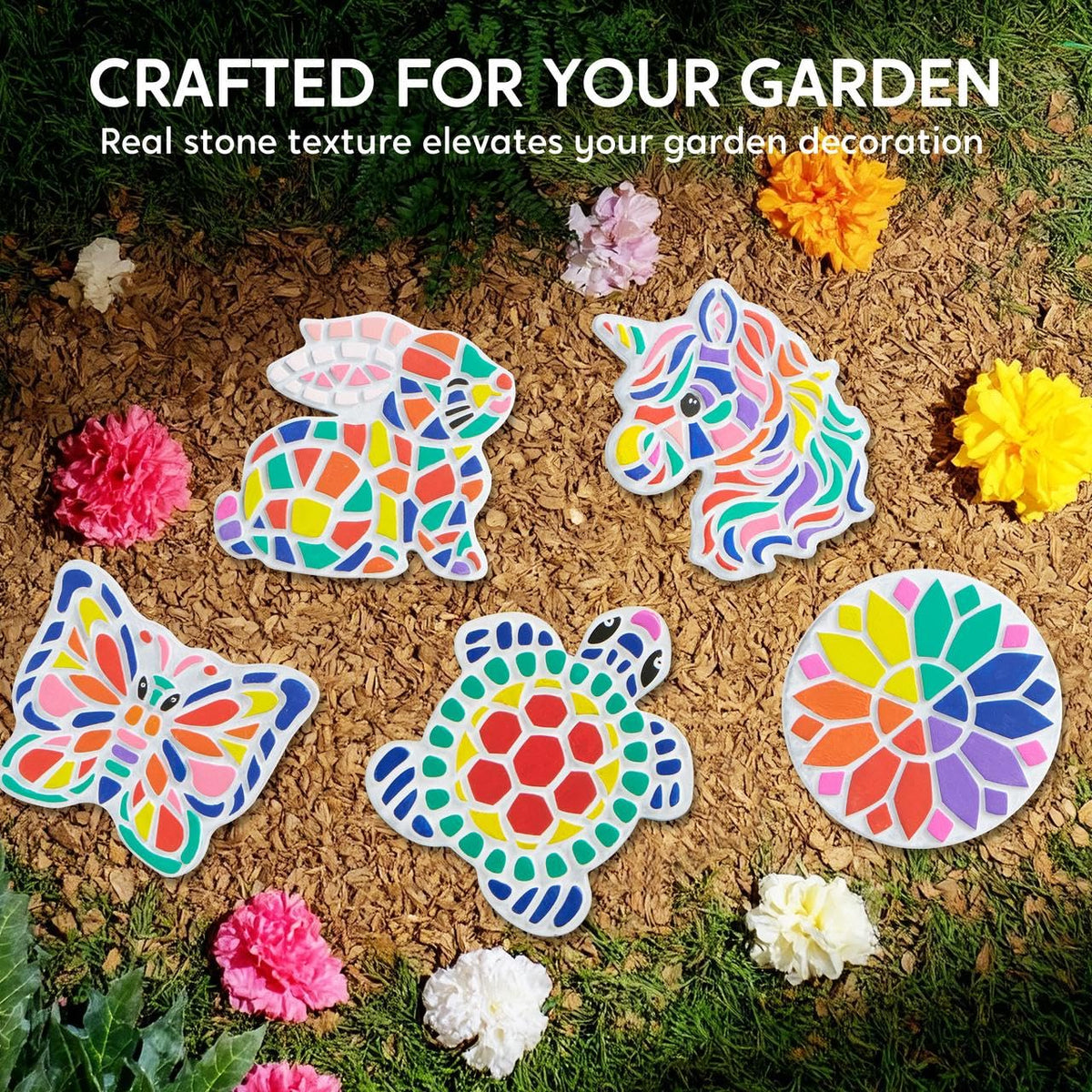 Klever Kits JOVA turtle paint stepping stone adding garden charm and tactile craft fun