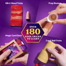 Klever Kits magic props including cups, balls, wand for beginners