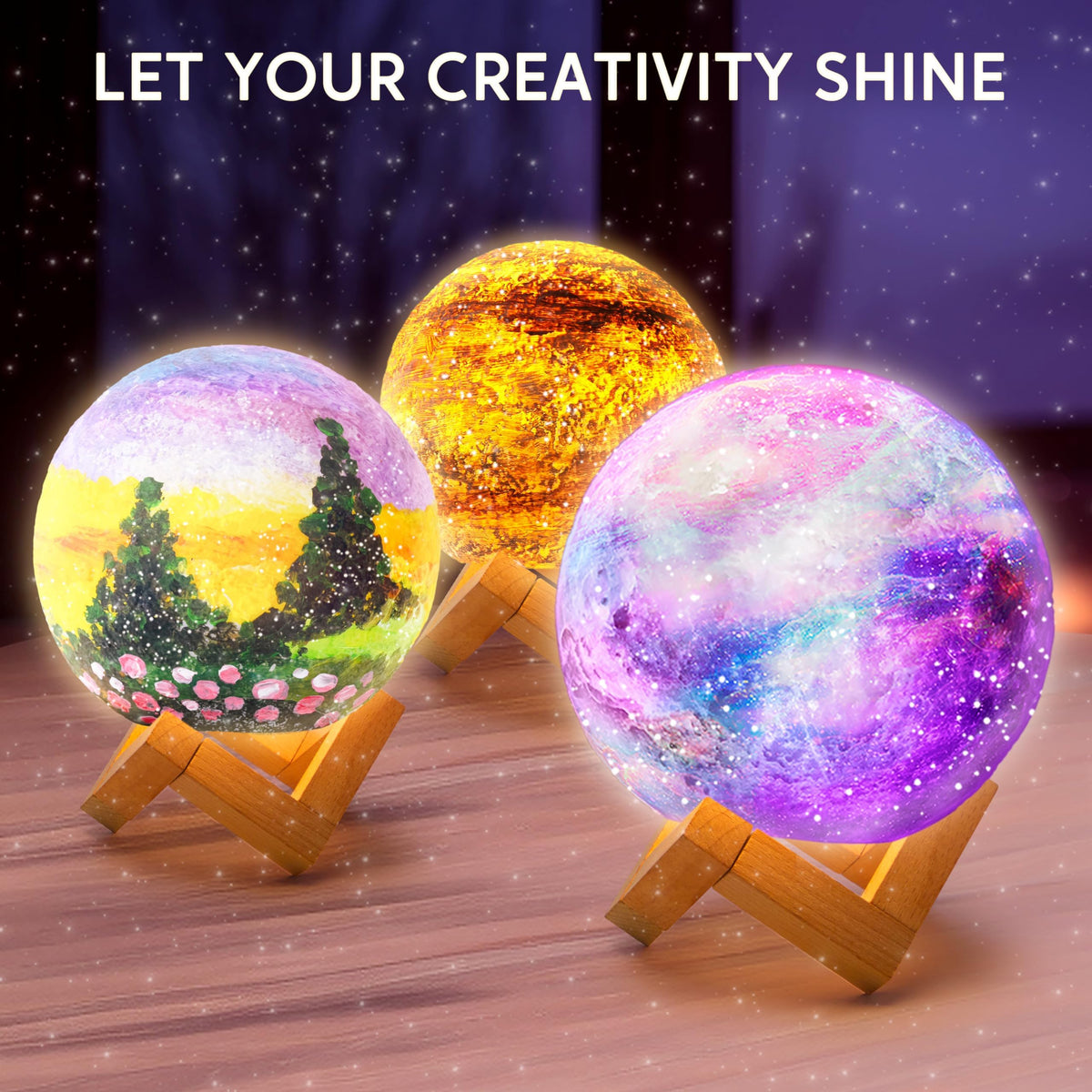 Klever Kits metallic paints set adds vibrant color for a realistic lunar surface.