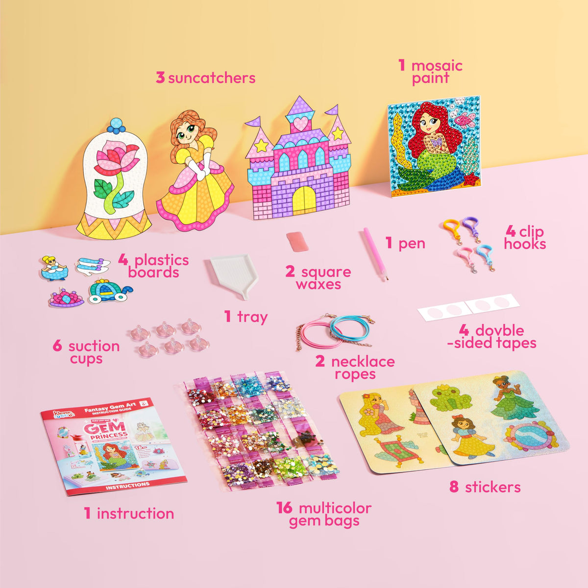 Klever Kits Twinkling Gems Pack: vibrant gemstones to elevate every princess design.