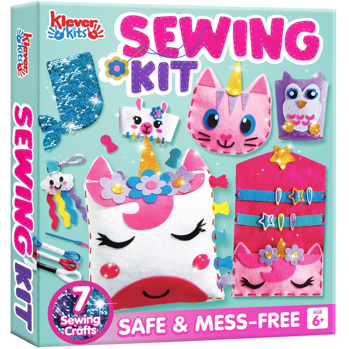 Klever Kits unicorn and mermaid pillow project for kids—easy creative decor.