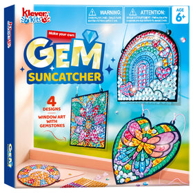 Klever Kits butterfly circle suncatcher with colorful gems for bright window art.