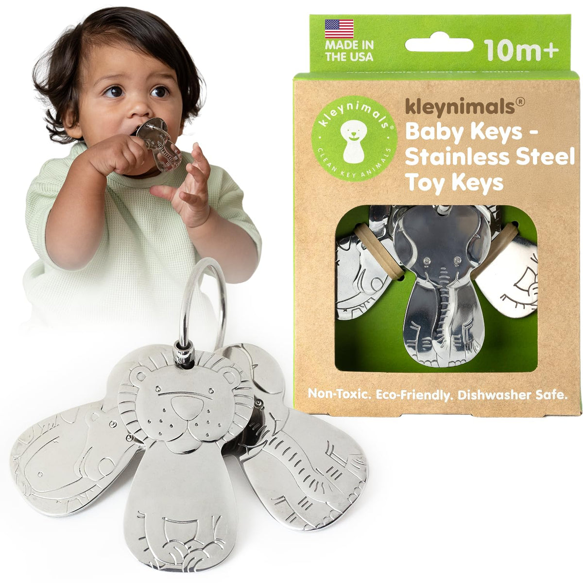 Kleynimals elephant key for safe sensory exploration and playtime