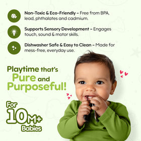 Kleynimals giraffe key promotes tactile discovery during baby play