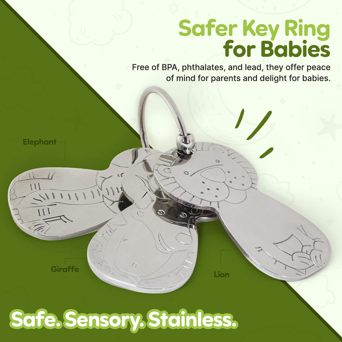 Kleynimals panda key enriches visual interest and early grasping play