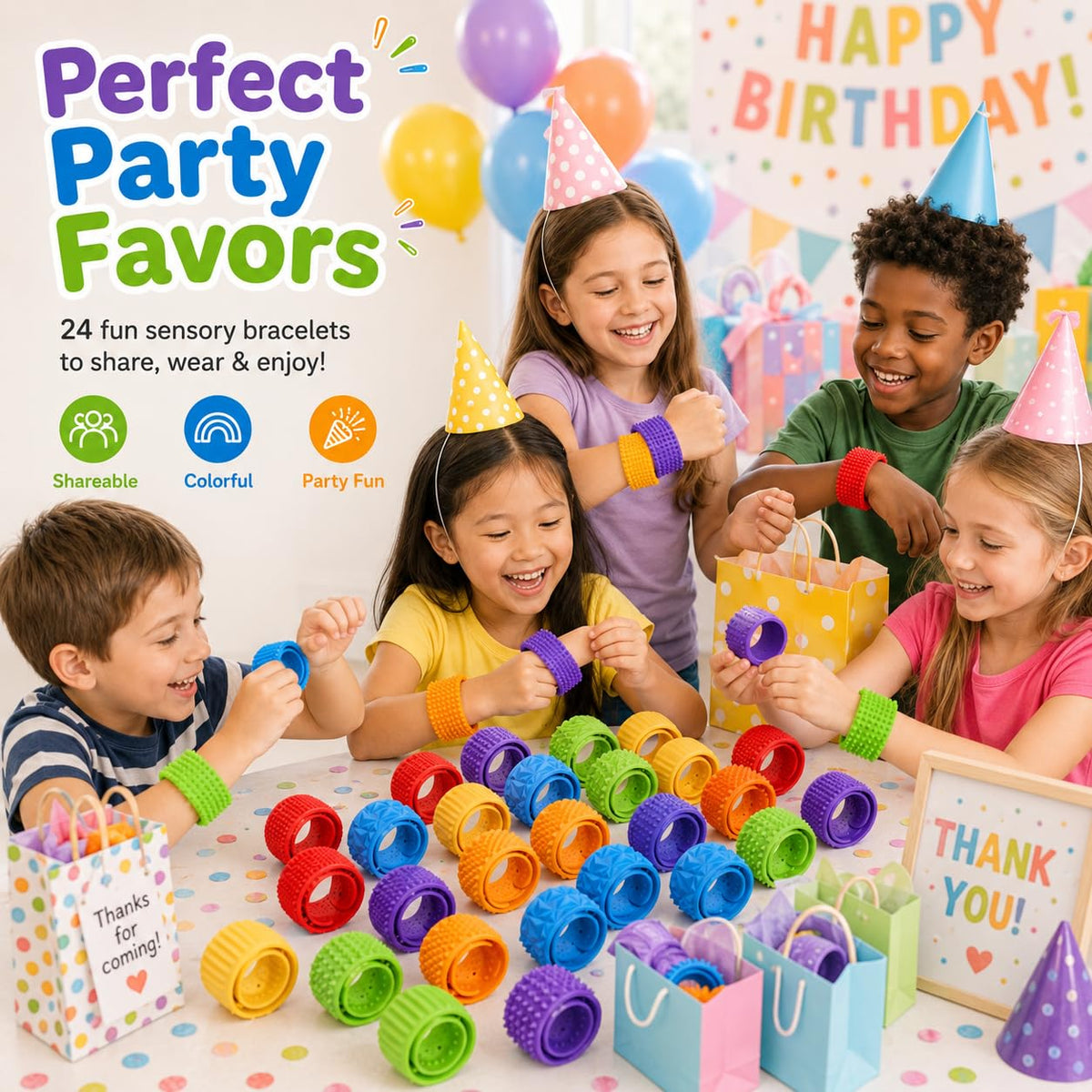 KLT colorful sensory bracelets pack great for group play