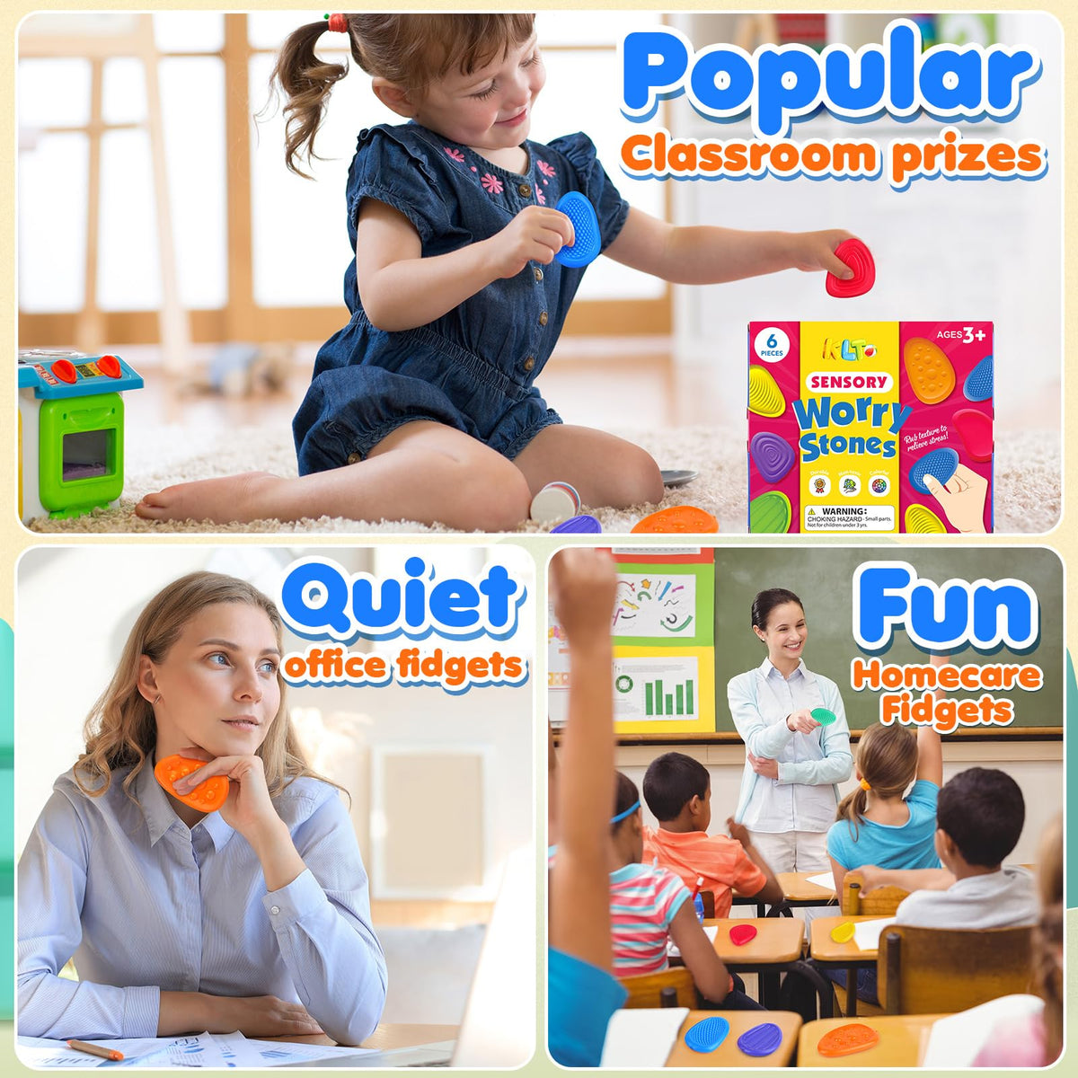 KLT durable washable fidget stones withstand repeated use.