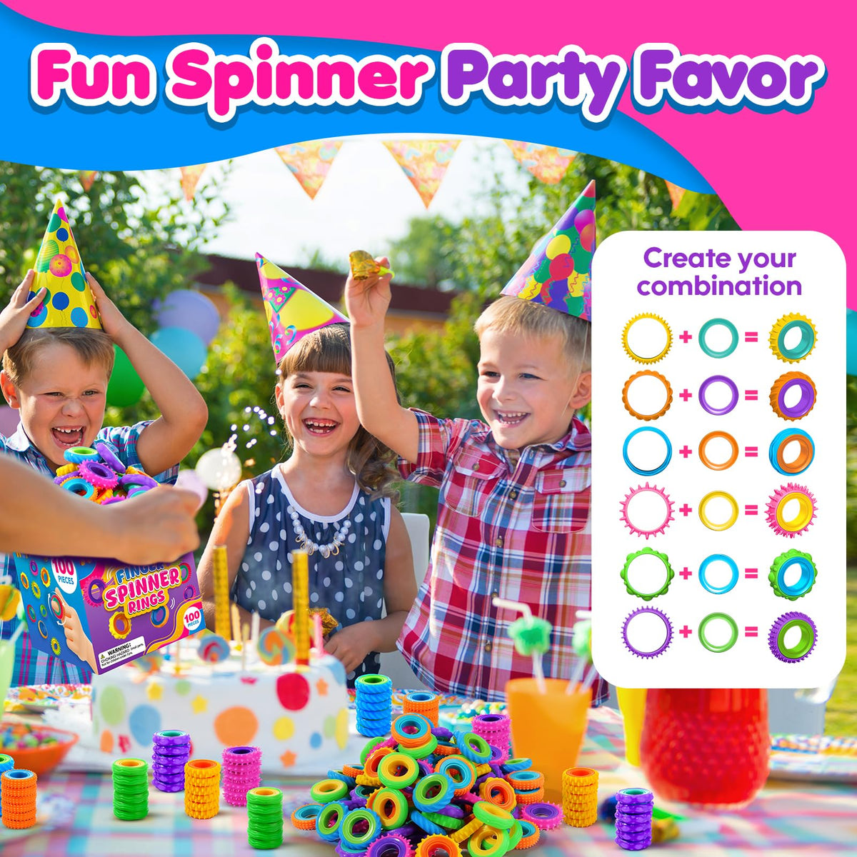 KLT classroom bulk pack of fidget rings for group use