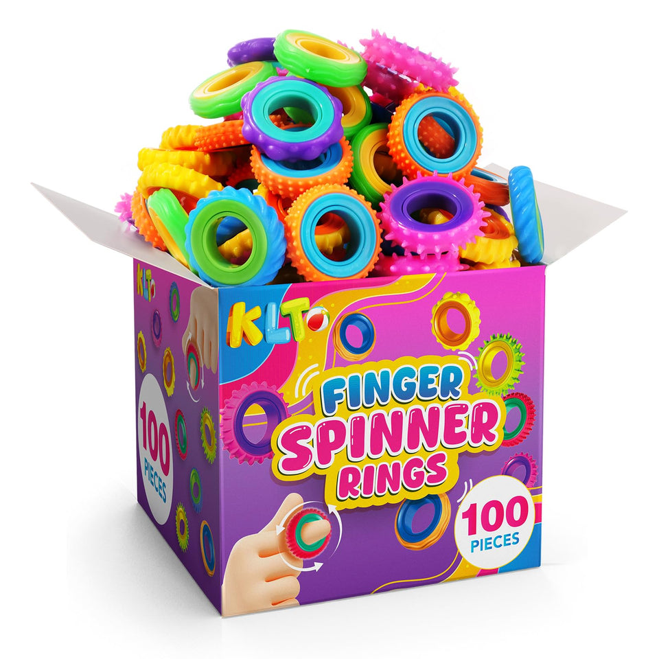KLT fidget rings in a colorful assortment for classroom play and focus