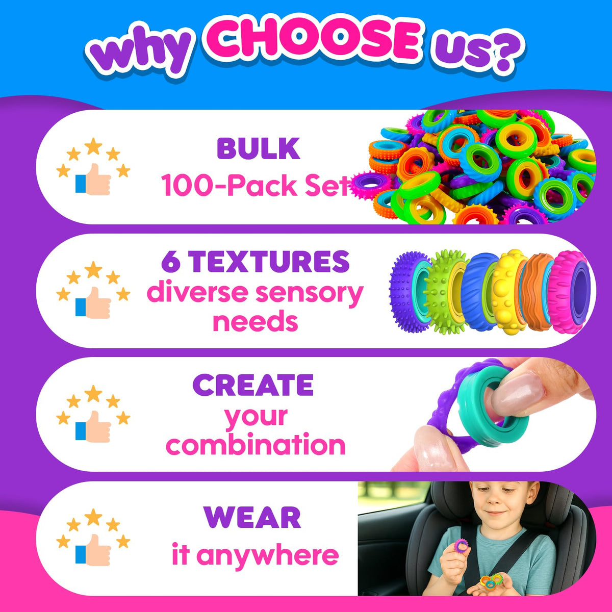 KLT fidget rings showcased as party favors for celebrations
