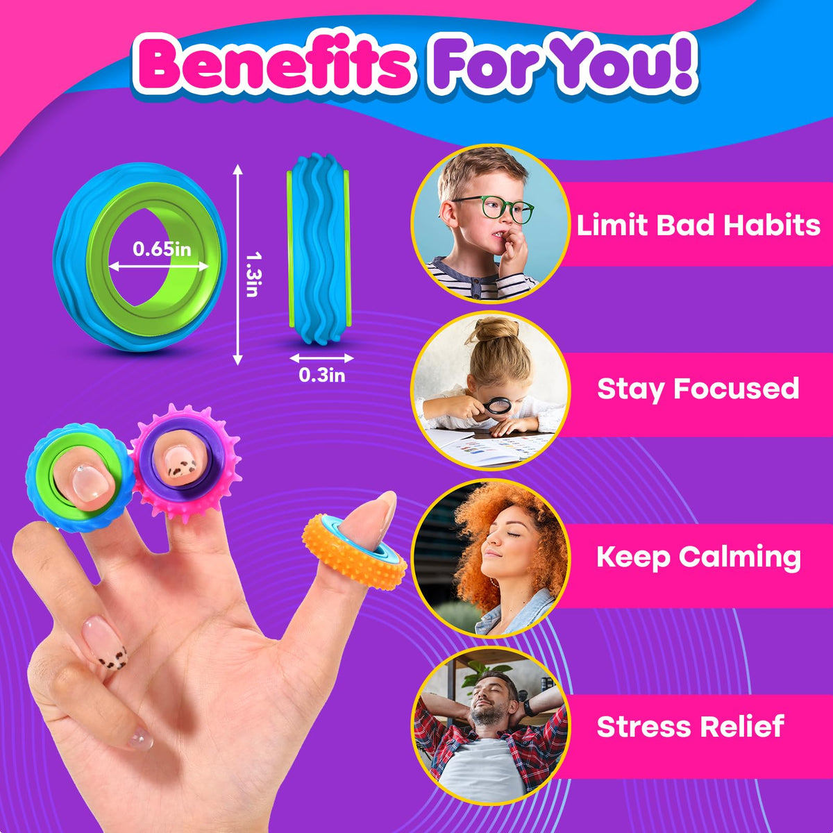 KLT fidget rings compact and portable for travel and desk use