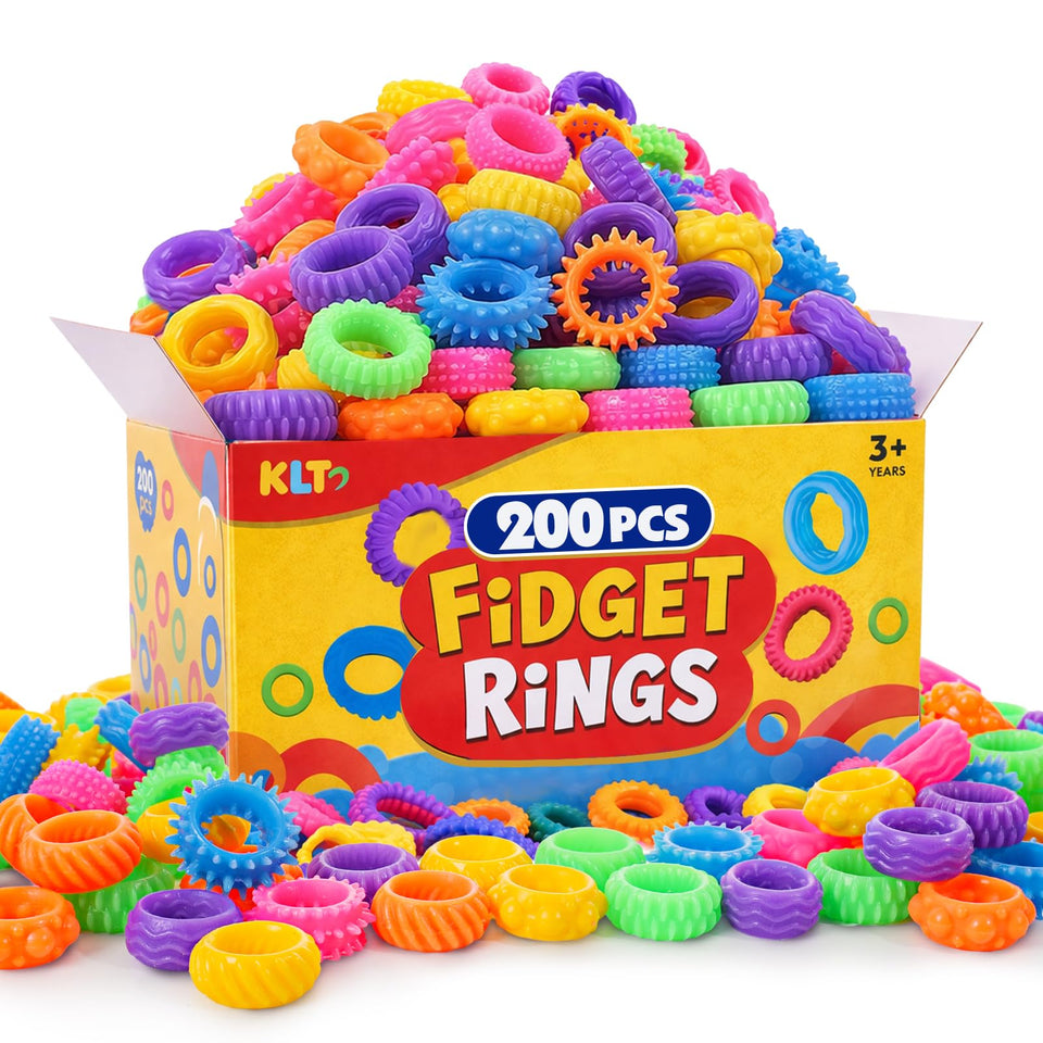 KLT fidget rings in assorted colors for classroom calm and focus.