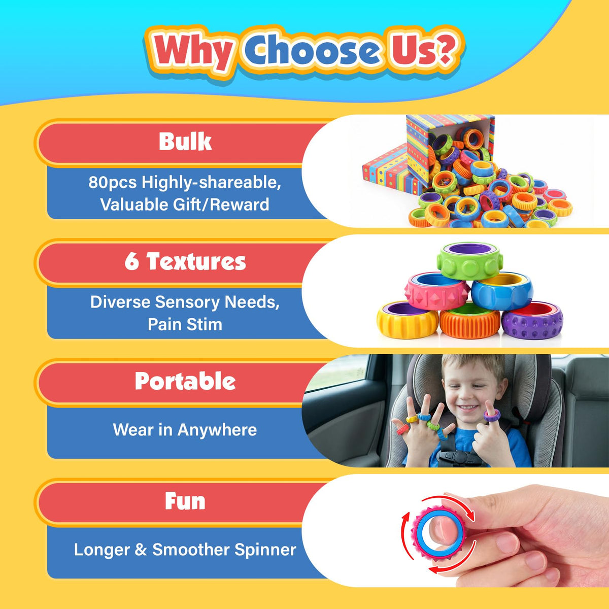 Children use KLT rings to help calm during transitions.